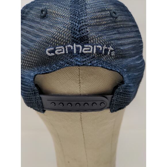 Carhartt Meshback Snapback Hat OSFA Blue Patch Logo Embroidered Spell Out - Picture 7 of 11
